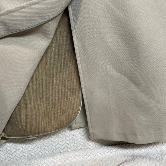 Vintage Mens London Fog Tan Trench Coat Faux Fur Collar Size 42 Reg - Picture 8 of 13